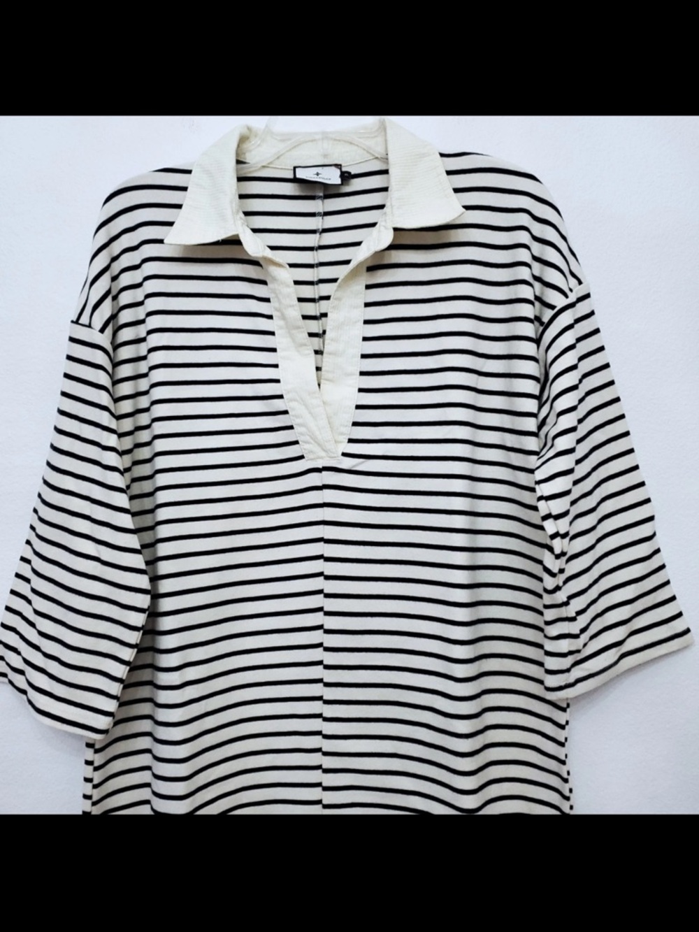 Tuckernuck Cream & Black Striped Polo Mini Dress
